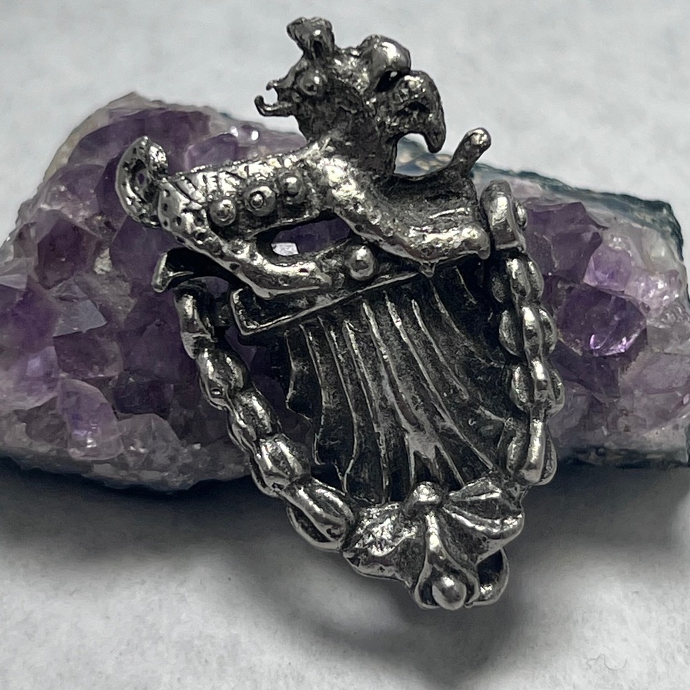 Vintage Dragon Pin Brooch Medieval Fantasy Mythical Creature Jewelry